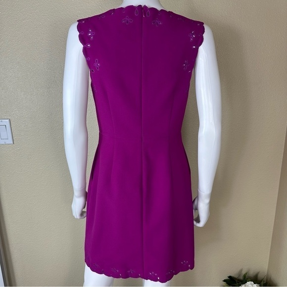Diane von Furstenberg Dress Sz 6 Caralyn Cutout A-Line Magenta - Picture 5 of 16